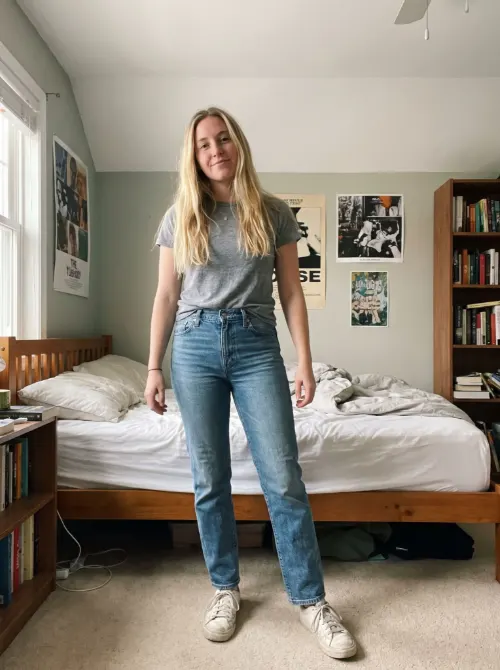 The person's own full-body photo, used for the virtual try-on