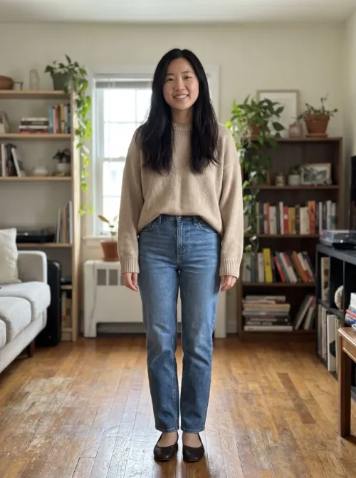 The person's own full-body photo, used for the virtual try-on